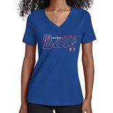 Starter Women's Groovy Script V-Neck T-Shirt - Buffalo Bills T-shirts