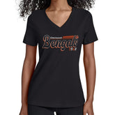 Starter Women's Groovy Script V-Neck T-Shirt - Cincinnati Bengals T-shirts