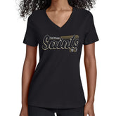 Starter Women's Groovy Script V-Neck T-Shirt - New Orleans Saints T-shirts