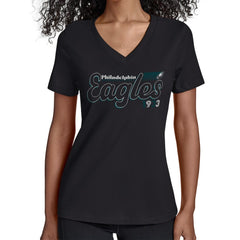Starter Women's Groovy Script V-Neck T-Shirt - Philadelphia Eagles T-shirts