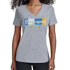 Starter Women's Color Shading V-Neck T-Shirt - Los Angeles Chargers T-shirts