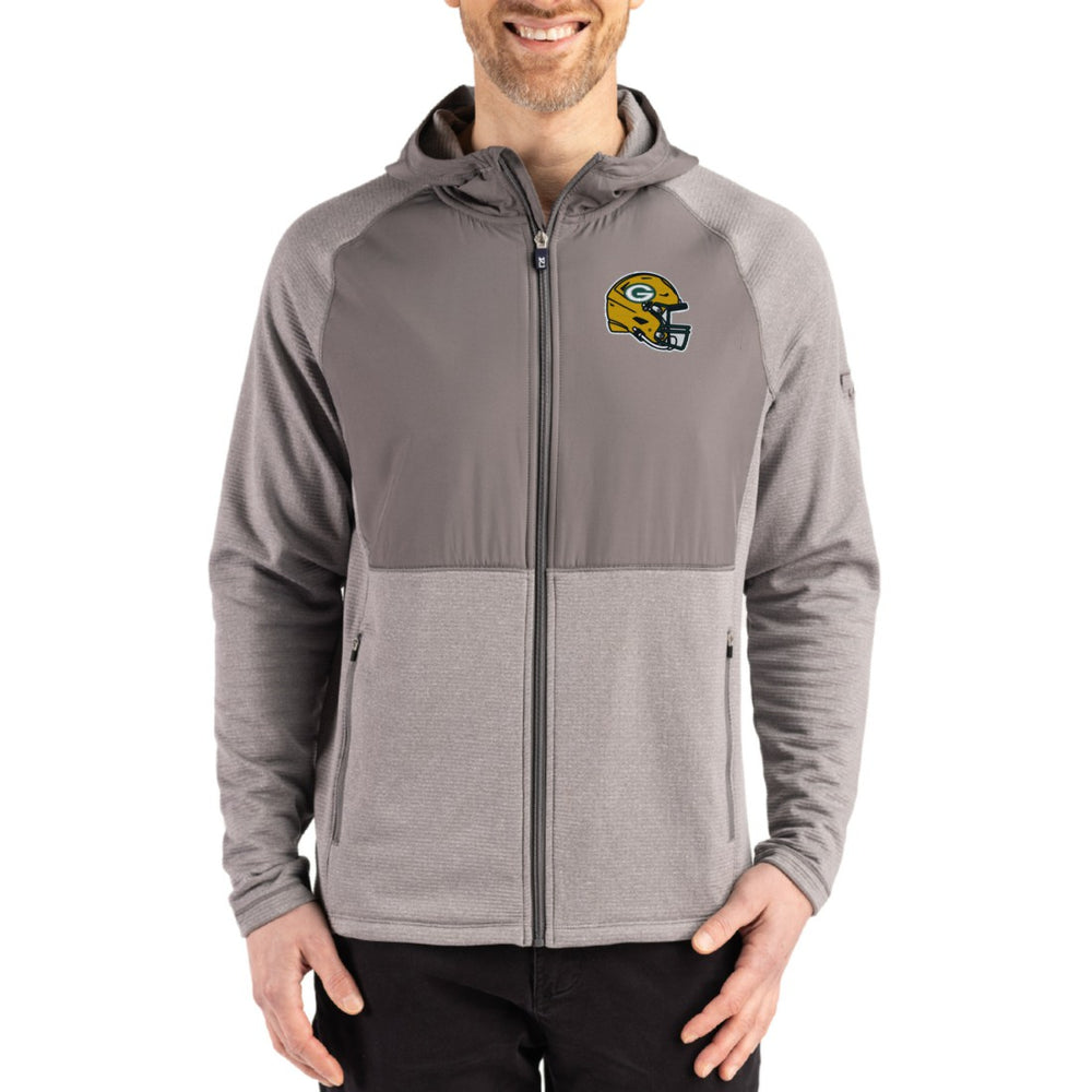 Cutter & Buck Peshastin Eco Fleece Recycled Raglan Full-Zip Tri-Blend Hybrid Jacket - Green Bay Packers Jackets