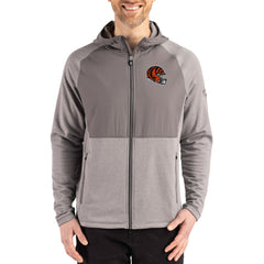 Cutter & Buck Peshastin Eco Fleece Recycled Raglan Full-Zip Tri-Blend Hybrid Jacket - Cincinnati Bengals Jackets