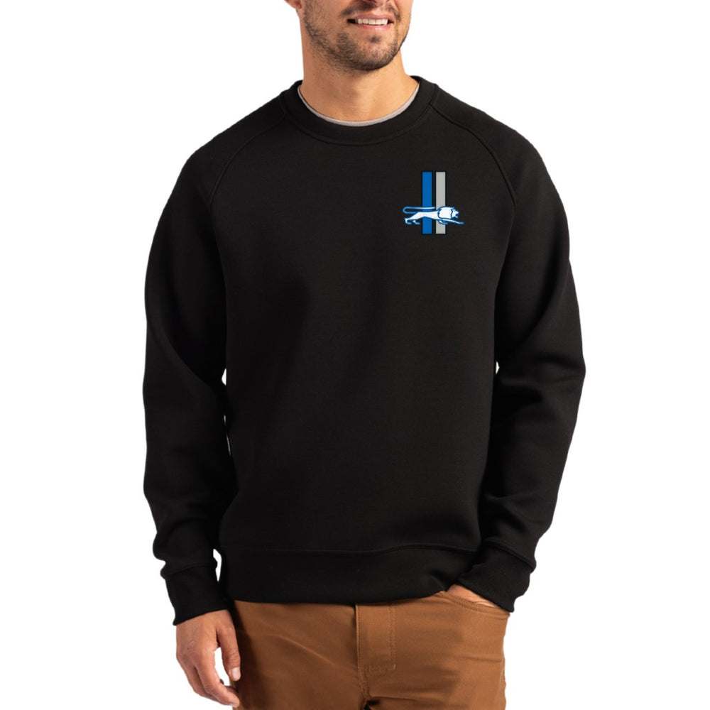 Cutter & Buck Throwback Roam Recycled Raglan Pullover Sweatshirt - Detroit Lions Pullover