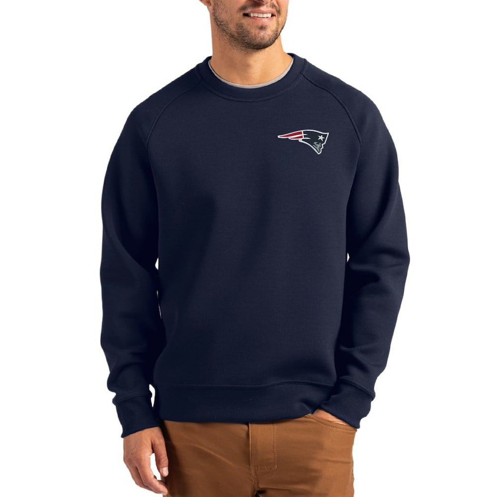 Cutter & Buck Primary Logo Roam Recycled Raglan Pullover Sweatshirt - New England Patriots Pullover