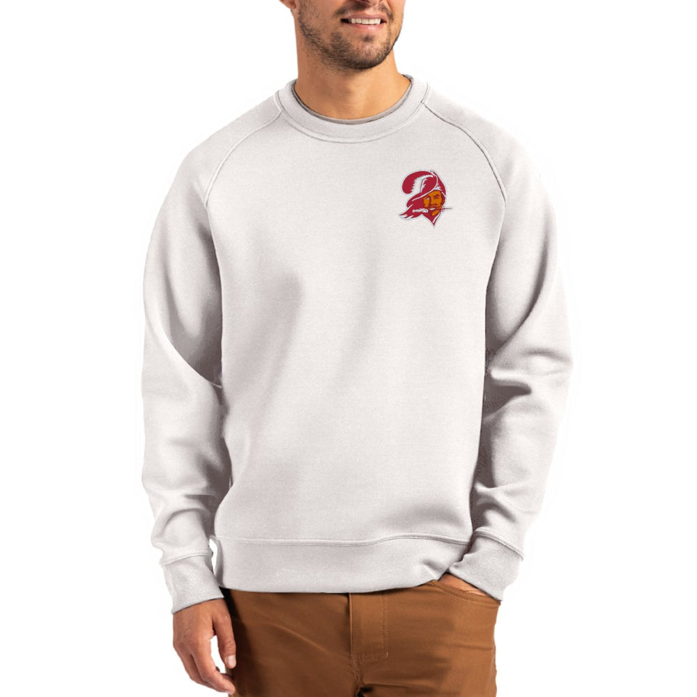 Cutter & Buck Throwback Roam Recycled Raglan Pullover Sweatshirt - Tampa Bay Buccaneers Pullover