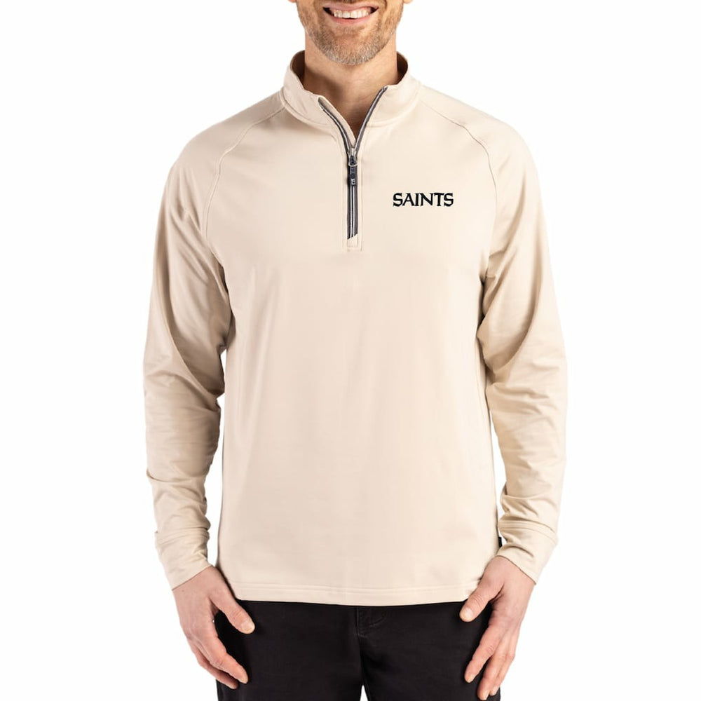 Cutter & Buck Adapt Eco Knit Stretch Recycled Quarter-Zip Pullover - New Orleans Saints Pullover
