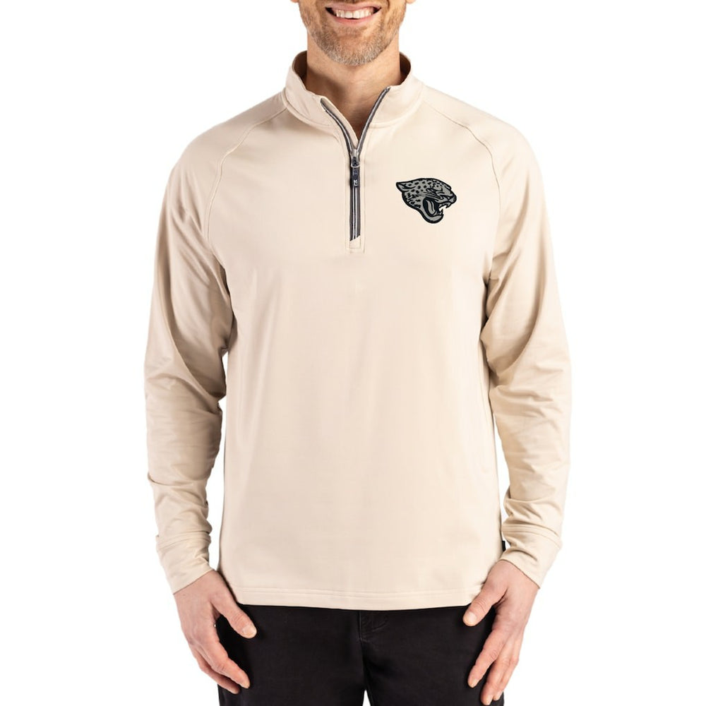Cutter & Buck Adapt Eco Knit Stretch Recycled Quarter-Zip Pullover - Jacksonville Jaguars Pullover