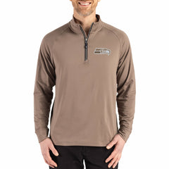 Cutter & Buck Adapt Eco Knit Stretch Recycled Quarter-Zip Pullover - Seattle Seahawks Pullover
