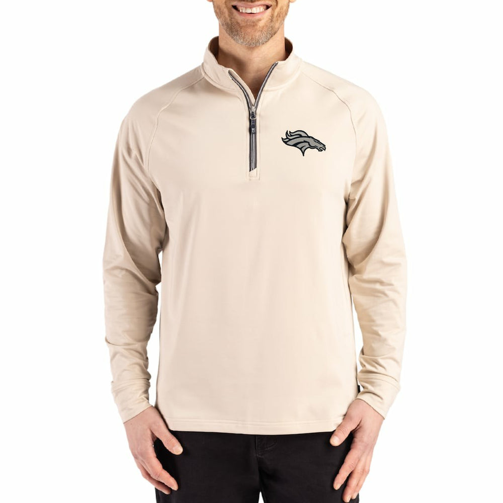 Cutter & Buck Adapt Eco Knit Stretch Recycled Quarter-Zip Pullover - Denver Broncos Pullover