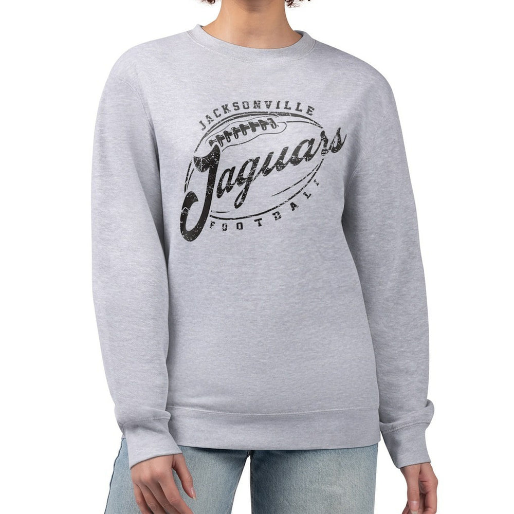 G-III 4Her by Carl Banks Women's Distressed Graphics Fleece Pullover Sweatshirt - Jacksonville Jaguars Pullover