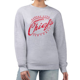 G-III 4Her by Carl Banks Women's Distressed Graphics Fleece Pullover Sweatshirt - Kansas City Chiefs Pullover