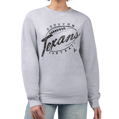 G-III 4Her by Carl Banks Women's Distressed Graphics Fleece Pullover Sweatshirt - Houston Texans Pullover