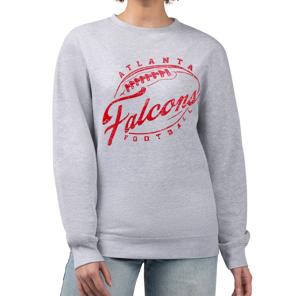 G-III 4Her by Carl Banks Women's Distressed Graphics Fleece Pullover Sweatshirt - Atlanta Falcons Pullover