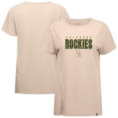 Khaki Colorado Rockies Levelwear Women's Influx Protect W T-Shirt
