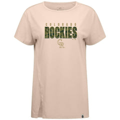 Khaki Colorado Rockies Levelwear Women's Influx Protect W T-Shirt