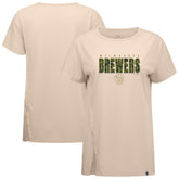 Khaki Milwaukee Brewers Levelwear Women's Influx Protect W T-Shirt