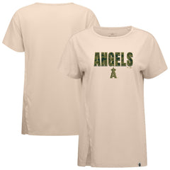 Khaki Los Angeles Angels Levelwear Women's Influx Protect W T-Shirt