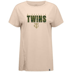 Khaki Minnesota Twins Levelwear Women's Influx Protect W T-Shirt