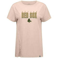 Khaki Boston Red Sox Levelwear Women's Influx Protect W T-Shirt