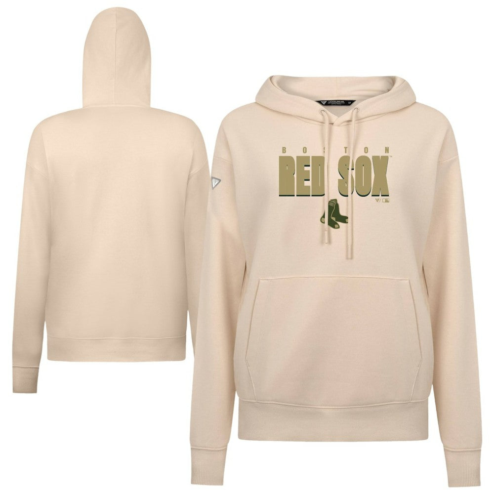 Khaki Boston Red Sox Levelwear Women's Adorn Protect W Pullover Hoodie