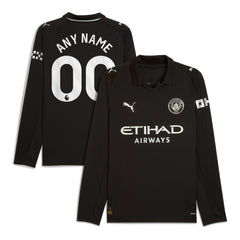 Manchester City 2025/26 Away Replica Long Sleeve Custom Jersey