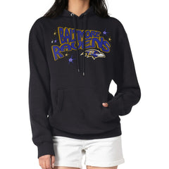 Starter Women's Fireworks Fleece Pullover Hoodie - Baltimore Ravens Hoodies
