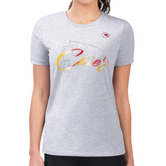 G-III 4Her by Carl Banks Women's Super-Slim Fit Lightweight Shadow Logo T-Shirt - Kansas City Chiefs T-shirts