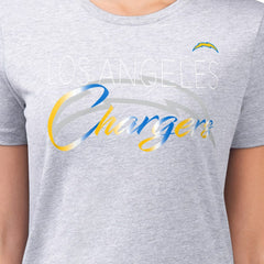 G-III 4Her by Carl Banks Women's Super-Slim Fit Lightweight Shadow Logo T-Shirt - Los Angeles Chargers T-shirts