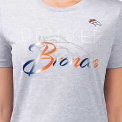 G-III 4Her by Carl Banks Women's Super-Slim Fit Lightweight Shadow Logo T-Shirt - Denver Broncos T-shirts
