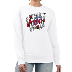 G-III 4Her by Carl Banks Women's Roses Fleece Tri-Blend Pullover Sweatshirt - New England Patriots Pullover