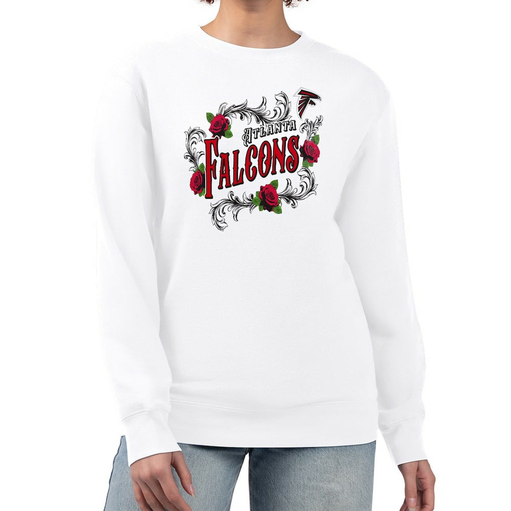 G-III 4Her by Carl Banks Women's Roses Fleece Tri-Blend Pullover Sweatshirt - Atlanta Falcons Pullover