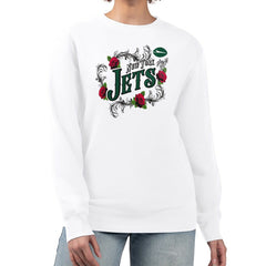G-III 4Her by Carl Banks Women's Roses Fleece Tri-Blend Pullover Sweatshirt - New York Jets Pullover