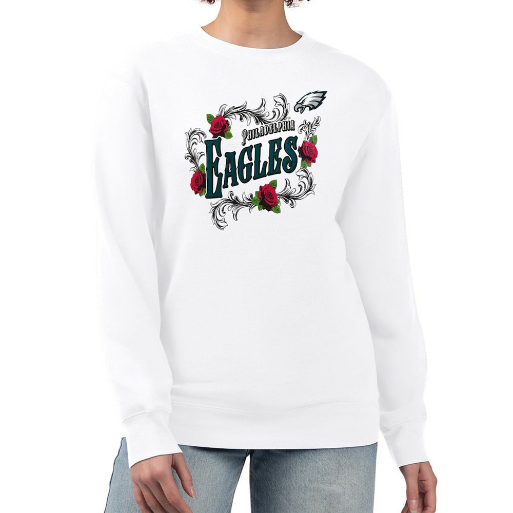 G-III 4Her by Carl Banks Women's Roses Fleece Tri-Blend Pullover Sweatshirt - Philadelphia Eagles Pullover