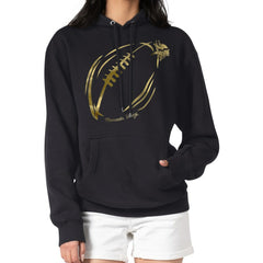 G-III 4Her by Carl Banks Women's Metallic Print Football Sketch Fleece Pullover Hoodie - Minnesota Vikings Hoodies
