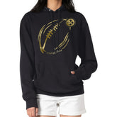 G-III 4Her by Carl Banks Women's Metallic Print Football Sketch Fleece Pullover Hoodie - Pittsburgh Steelers Hoodies