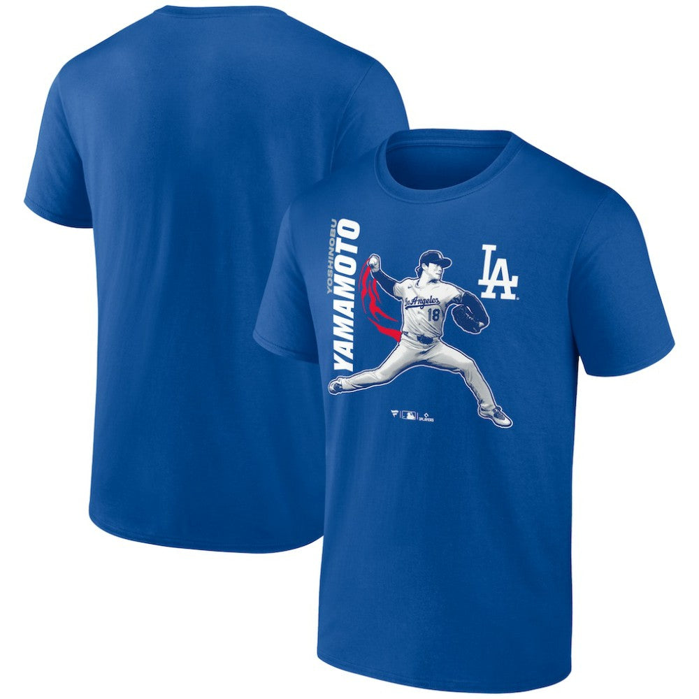 Royal Yoshinobu Yamamoto Los Angeles Dodgers Player Graphic T-Shirt