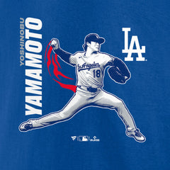 Royal Yoshinobu Yamamoto Los Angeles Dodgers Player Graphic T-Shirt
