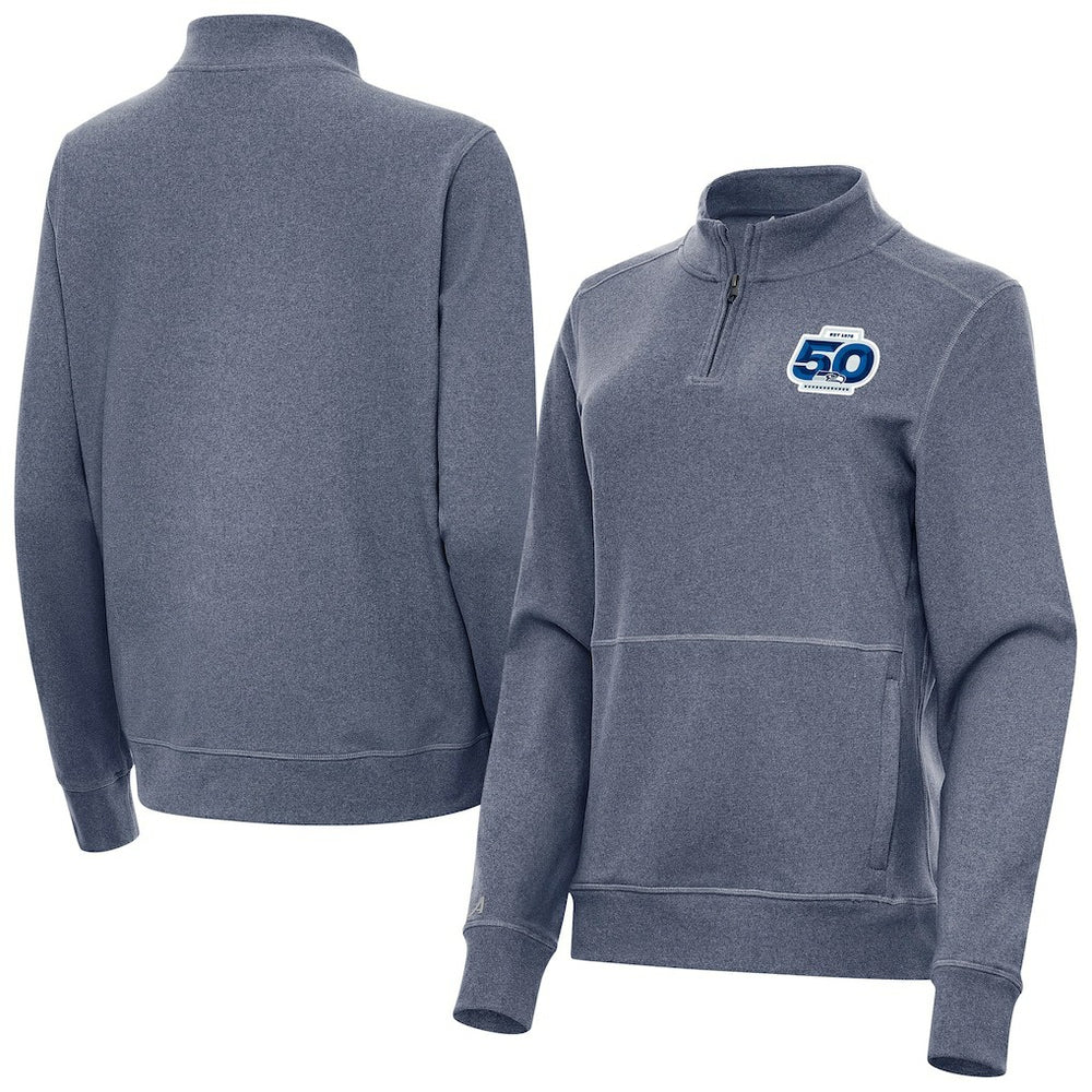 Antigua Women's 50th Season Crush Quarter-Zip Pullover - Seattle Seahawks Pullover