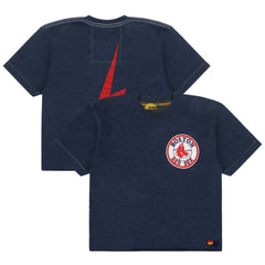 Navy Boston Red Sox Aviator Nation x MLB Women's Cropped Boyfriend Tri-Blend T-Shirt