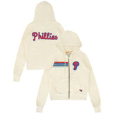 Cream Philadelphia Phillies Aviator Nation x MLB Unisex Five-Stripe Tri-Blend Full-Zip Hoodie