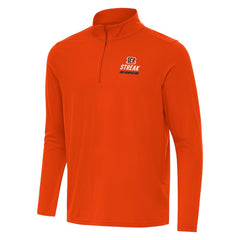 Antigua Streak Intent Quarter-Zip Sweatshirt - Cincinnati Bengals Sweatshirts