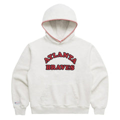 Heather Gray Atlanta Braves Madhappy x MLB Unisex Heavyweight Fleece Pullover Hoodie