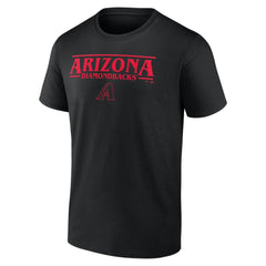 Black Arizona Diamondbacks Stranger Things Logo Lockup T-Shirt