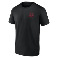 Black Miami Marlins Stranger Things Graphic T-Shirt