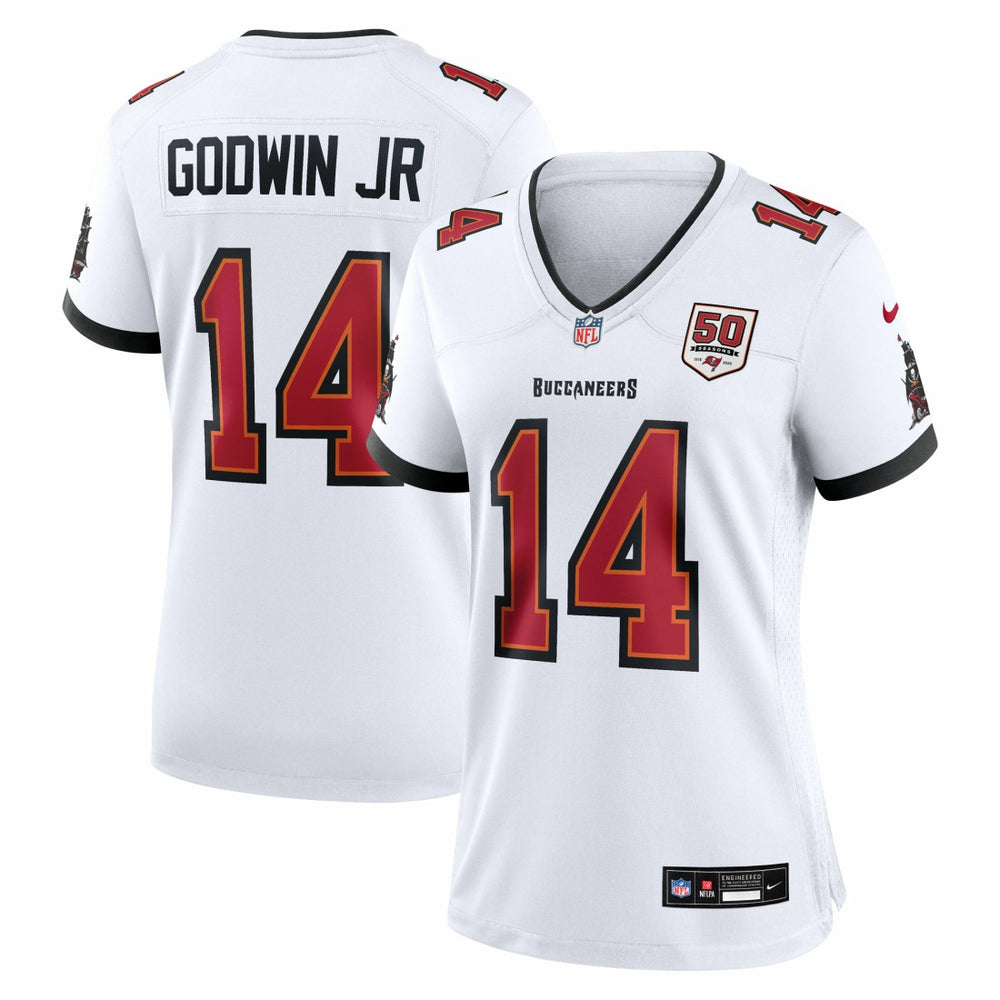 Chris Godwin Jr. Women's 50th Season White Game Jersey - Tampa Bay Buccaneers Jerseys