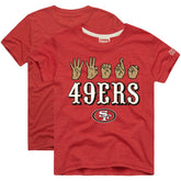 Homage Youth Love Sign x ASL 2.0 Tri-Blend T-Shirt - San Francisco 49ers T-shirts