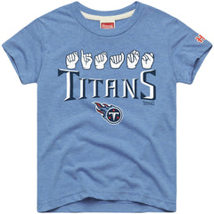 Homage Youth Love Sign x ASL 2.0 Tri-Blend T-Shirt - Tennessee Titans T-shirts