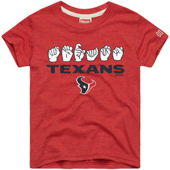 Homage Youth Love Sign x ASL 2.0 Tri-Blend T-Shirt - Houston Texans T-shirts