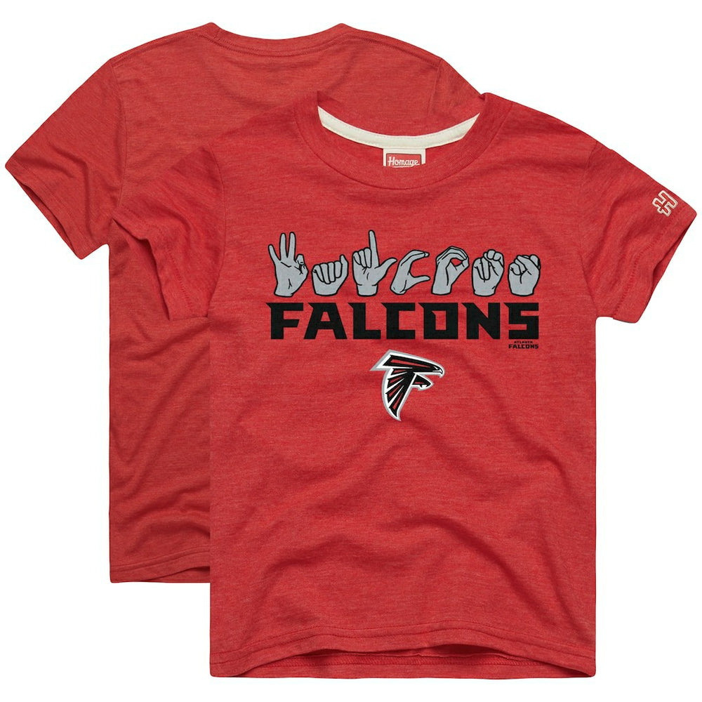 Homage Youth Love Sign x ASL 2.0 Tri-Blend T-Shirt - Atlanta Falcons T-shirts